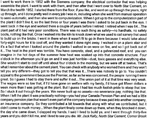 Mr. Jack Kelly talks about North Star Cement