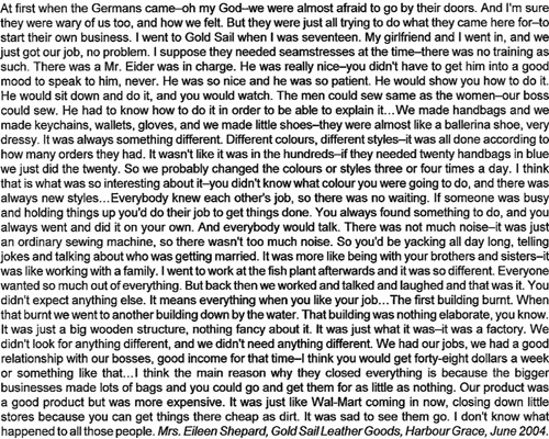 Mrs. Eileen Shepard talks about Gold Sail Leather