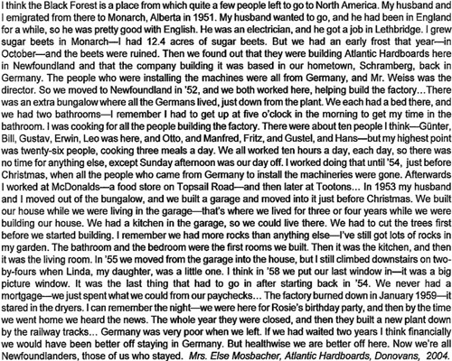 Mrs. Else Mosbacher talks about Atlantic Hardboards