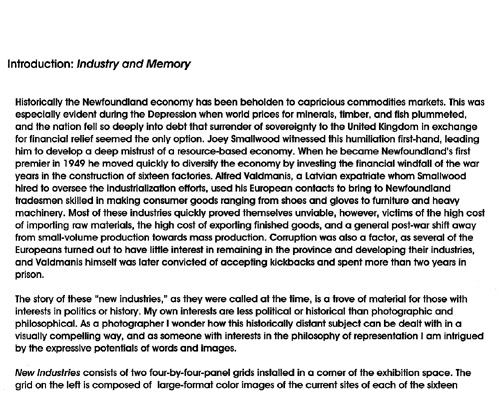 Industry and Memory