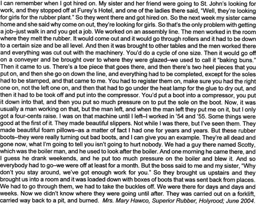 Mrs. Mary Hawco talks about Superior Rubber